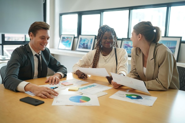 Team working on finance